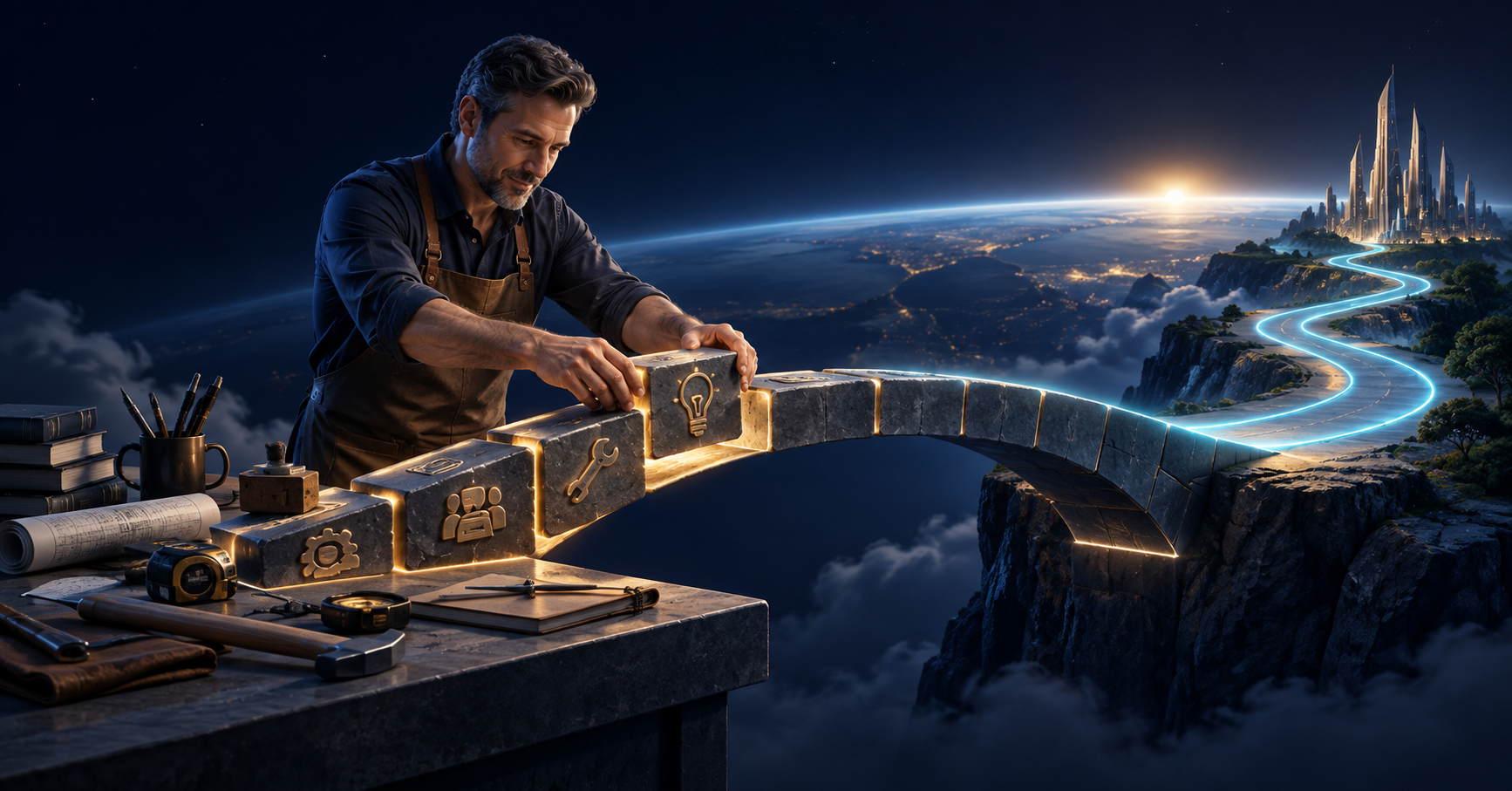 An experienced practitioner builds a bridge from familiar work toward a new opportunity.